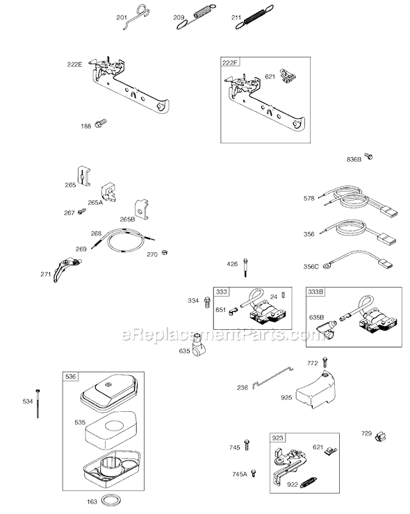 Page D Diagram and Parts List for 9T700SERIES  Briggs and Stratton Engine